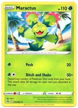 Maractus (Maracamba) | 012/264 | Schwert & Schild | Fusionsangriff | Englisch | Rare | Non-Holo | Pokémon