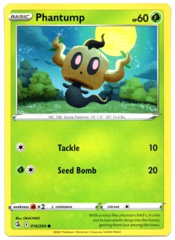 Phantump (Paragoni) | 016/264 | Schwert & Schild | Fusionsangriff | Englisch | Common | Non-Holo | Pokémon