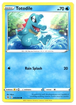 Totodile (Karnimani) | 055/264 | Schwert & Schild | Fusionsangriff | Englisch | Common | Non-Holo | Pokémon