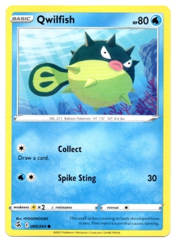 Qwilfish (Baldorfish) | 060/264 | Schwert & Schild | Fusionsangriff | Englisch | Common | Non-Holo | Pokémon