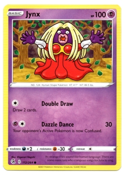Jynx (Rossana) | 112/264 | Schwert & Schild | Fusionsangriff | Englisch | Common | Non-Holo | Pokémon