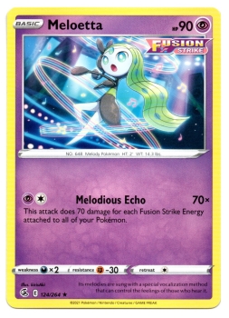 Meloetta (Meloetta) | 124/264 | Schwert & Schild | Fusionsangriff | Englisch | Rare | Non-Holo | Pokémon