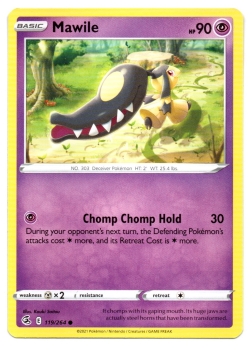Mawile (Flunkifer) | 119/264 | Schwert & Schild | Fusionsangriff | Englisch | Common | Non-Holo | Pokémon