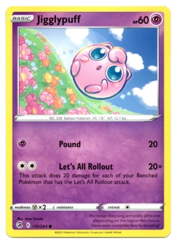 Jigglypuff (Pummeluff) | 110/264 | Schwert & Schild | Fusionsangriff | Englisch | Common | Non-Holo | Pokémon