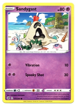 Sandygast (Sankabuh) | 125/264 | Schwert & Schild | Fusionsangriff | Englisch | Common | Non-Holo | Pokémon