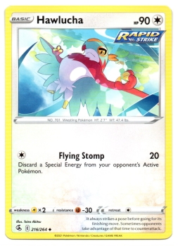 Hawlucha (Resladero) | 216/264 | Schwert & Schild | Fusionsangriff | Englisch | Uncommon | Non-Holo | Pokémon