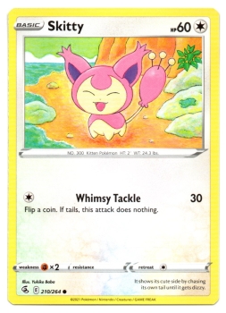Skitty (Eneco) | 210/264 | Schwert & Schild | Fusionsangriff | Englisch | Common | Non-Holo | Pokémon