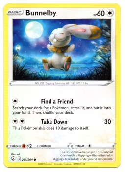 Bunnelby (Scoppel) | 214/264 | Schwert & Schild | Fusionsangriff | Englisch | Common | Non-Holo | Pokémon