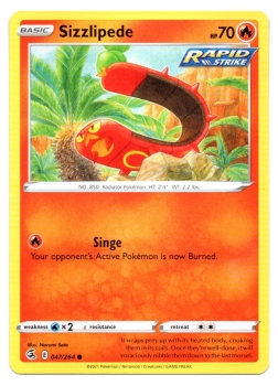 Sizzlipede (Thermopod) | 047/264 | Schwert & Schild | Fusionsangriff | Englisch | Common | Non-Holo | Pokémon