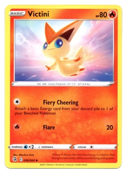 Victini (Victini) | 036/264 | Schwert & Schild | Fusionsangriff | Englisch | Uncommon | Non-Holo | Pokémon