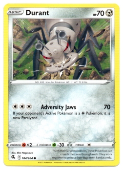 Durant (Fermicula) | 184/264 | Schwert & Schild | Fusionsangriff | Englisch | Common | Non-Holo | Pokémon