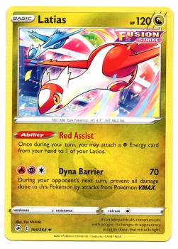 Latias (Latias) | 193/264 | Schwert & Schild | Fusionsangriff | Englisch | Rare | Non-Holo | Pokémon