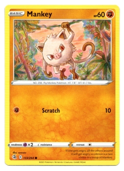 Mankey (Menki) | 133/264 | Schwert & Schild | Fusionsangriff | Englisch | Common | Non-Holo | Pokémon