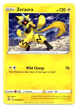 Zeraora (Zeraora) | 102/264 | Schwert & Schild | Fusionsangriff | Englisch | Rare | Non-Holo | Pokémon