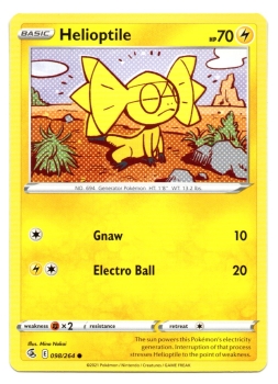 Helioptile (Eguana) | 098/264 | Schwert & Schild | Fusionsangriff | Englisch | Common | Non-Holo | Pokémon
