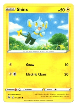 Shinx (Sheinux) | 091/264 | Schwert & Schild | Fusionsangriff | Englisch | Common | Non-Holo | Pokémon