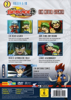Beyblade Metal Fusion - Volume 2: Folgen 6 - 10 - Ein neuer Gegner - Einzel-DVD - Neu & OVP
