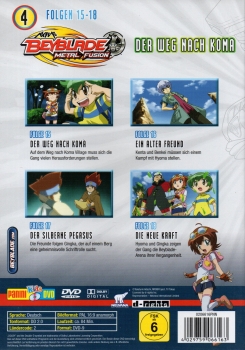Beyblade Metal Fusion - Volume 4: Folgen 15 - 18 - Der Weg nach Koma - Einzel-DVD - Neu & OVP