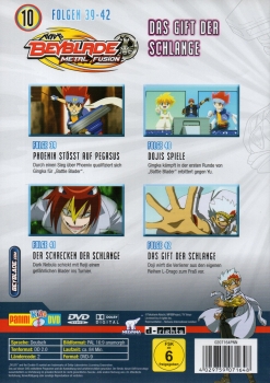 Beyblade Metal Fusion - Volume 10: Folgen 39 - 42 - Das Gift der Schlange - Einzel-DVD - Neu & OVP