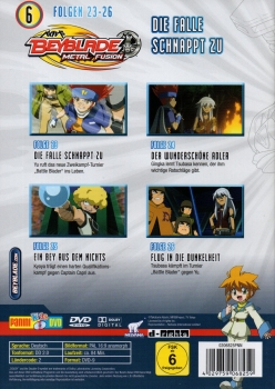 Beyblade Metal Fusion - Volume 6: Folgen 23 - 26 - Die Falle schnappt zu - Einzel-DVD - Neu & OVP