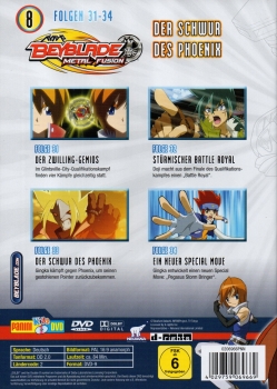 Beyblade Metal Fusion - Volume 8: Folgen 31 - 34 - Der Schwur des Phoenix - Einzel-DVD - Neu & OVP