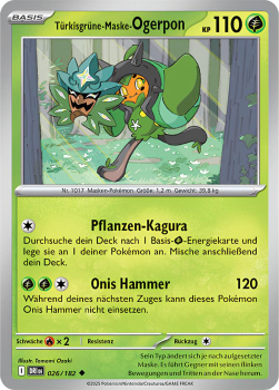 Türkisgrüne-Maske-Ogerpon – DRI026/182 | Pokémon | Karmesin & Purpur | Ewige Rivalen