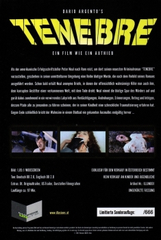 Dario Argento's - Tenebre - Ein Film wie ein Axthieb - Kleine Hartbox von Illusions UNLTD. films - Limited Uncut Edition