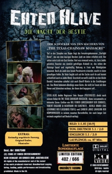 Eaten Alive - Die Nacht der Bestie - Große Hartbox von XT Video Entertainment - Erstmalig ungekürzte Fassung - Uncut Limited Edition - Cover B