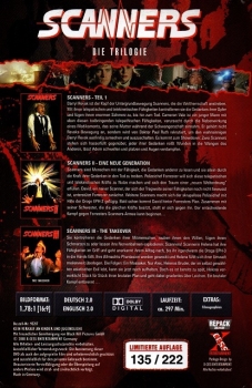Scanners - Die Trilogie - Große Hartbox von X-Cess Entertainment - Uncut Limited 3-Disc Edition