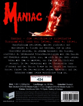 Maniac - Kleine Hartbox von Illusions UNLTD. films - Limited Edition - Cover B