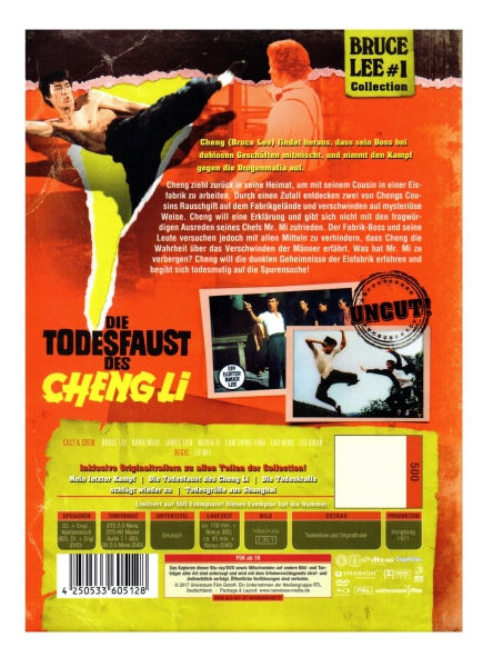 Bruce Lee - Die Todesfaust des Cheng Li - Mediabook - Cover A - Blu-ray & DVD - Neu & OVP