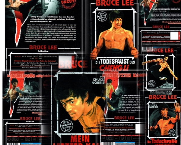 Bruce Lee - Mein letzter Kampf / Die Todeskralle schlägt wieder zu / Die Todesfaust des Cheng Li / Todesgrüsse aus Shanghai - 4 x Mediabook - Cover B - Blu-ray & DVD - Neu & OVP