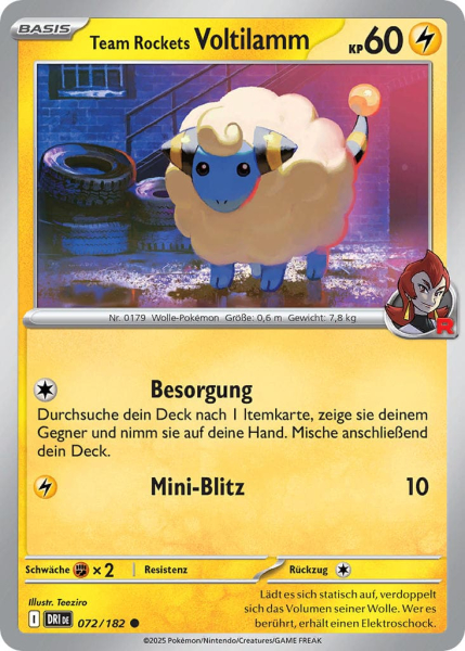 Team Rockets Voltilamm – DRI072/182 Reverse Holo | Pokémon | Karmesin & Purpur | Ewige Rivalen