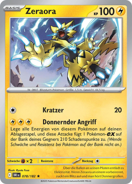 Zeraora – DRI078/182 Reverse Holo | Pokémon | Karmesin & Purpur | Ewige Rivalen